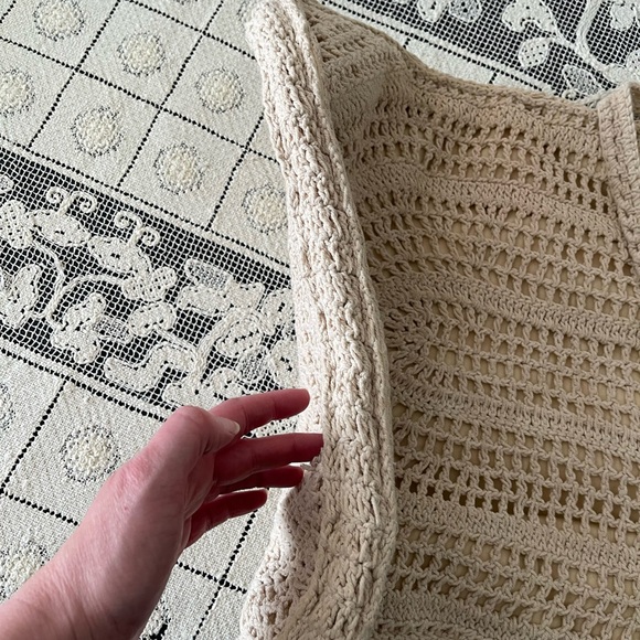 Universal Thread Crochet Tote Bag - Cream / Beige Boho Shoulder Tote - Picture 5 of 7